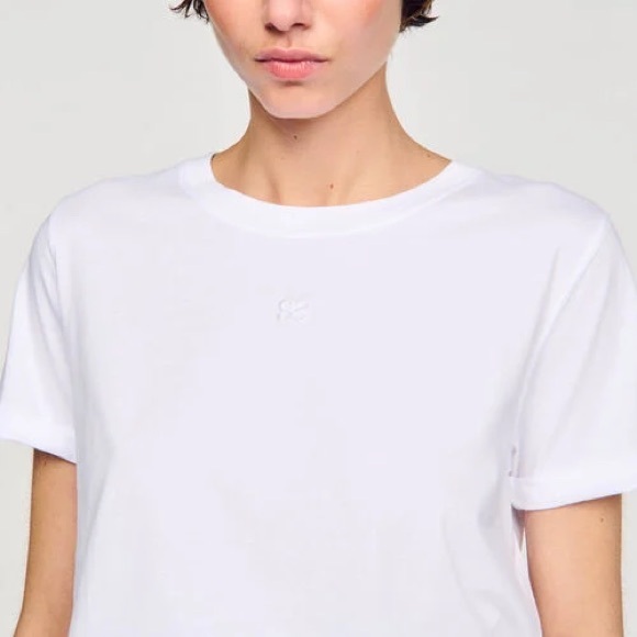 Sandro Paris women white t-shirt size 1 - Picture 2 of 5